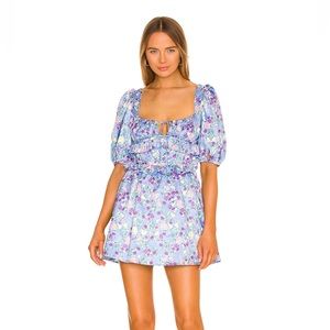 For Love & Lemons- Charlene Puff Sleeve Mini Dress